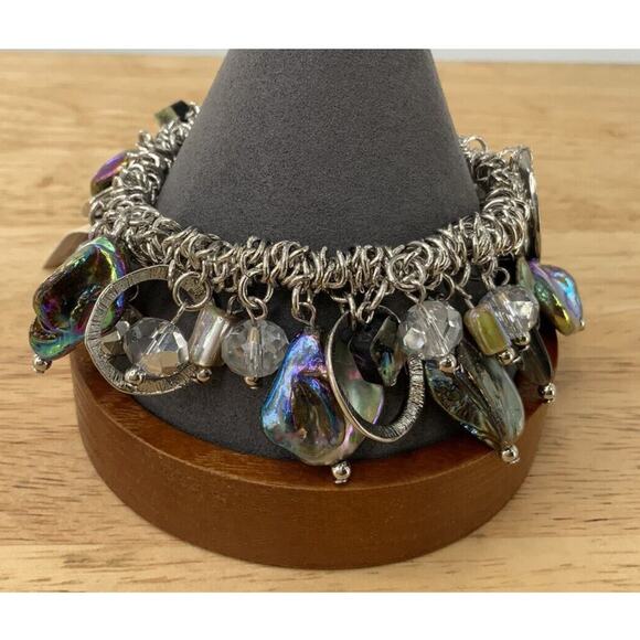 Erica Lyons Charm Bangle Bracelet Multicolor Crystals/Stones Fashion Jewelry - Picture 6 of 11